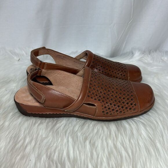 SoftWalk Salina Rust Leather Woven Slingback WIDE WIDTH Sandals Sz 12WW - Picture 5 of 7